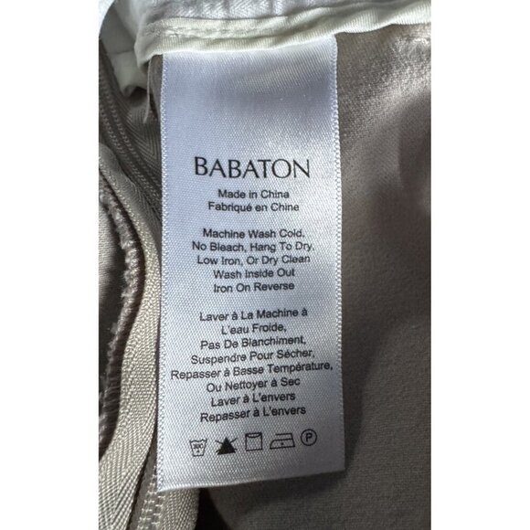 Aritzia Babaton Elliot Pants WOmen's Sz 6 Cropped Light Tan Side Zip Pants - Picture 6 of 9